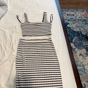 Striped Black and White Crop Top